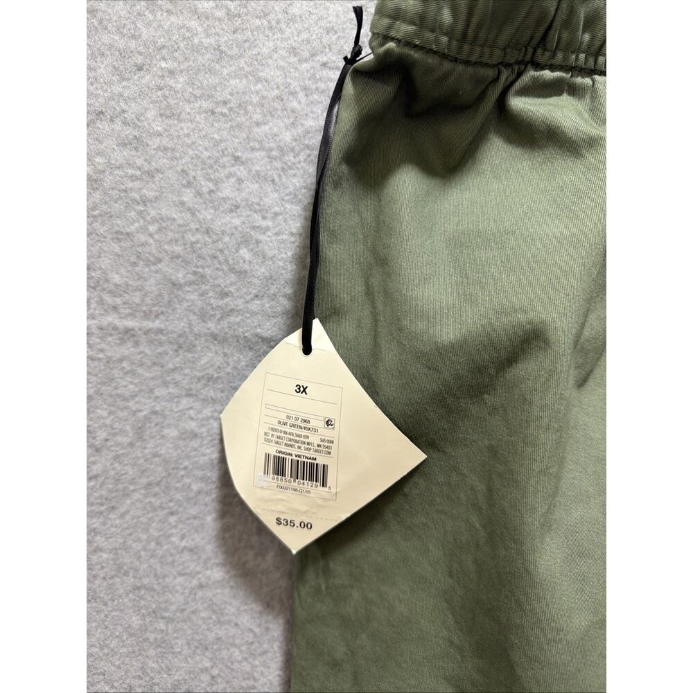 🆕Ava & Viv Women’s 3X Olive Green Cargo Capri Length Elastic Waist Pants Spring - Picture 9 of 10